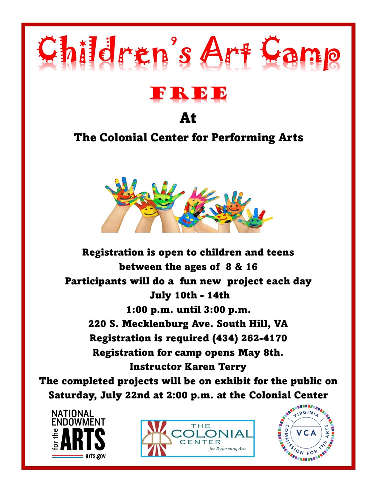 Art camp flyer