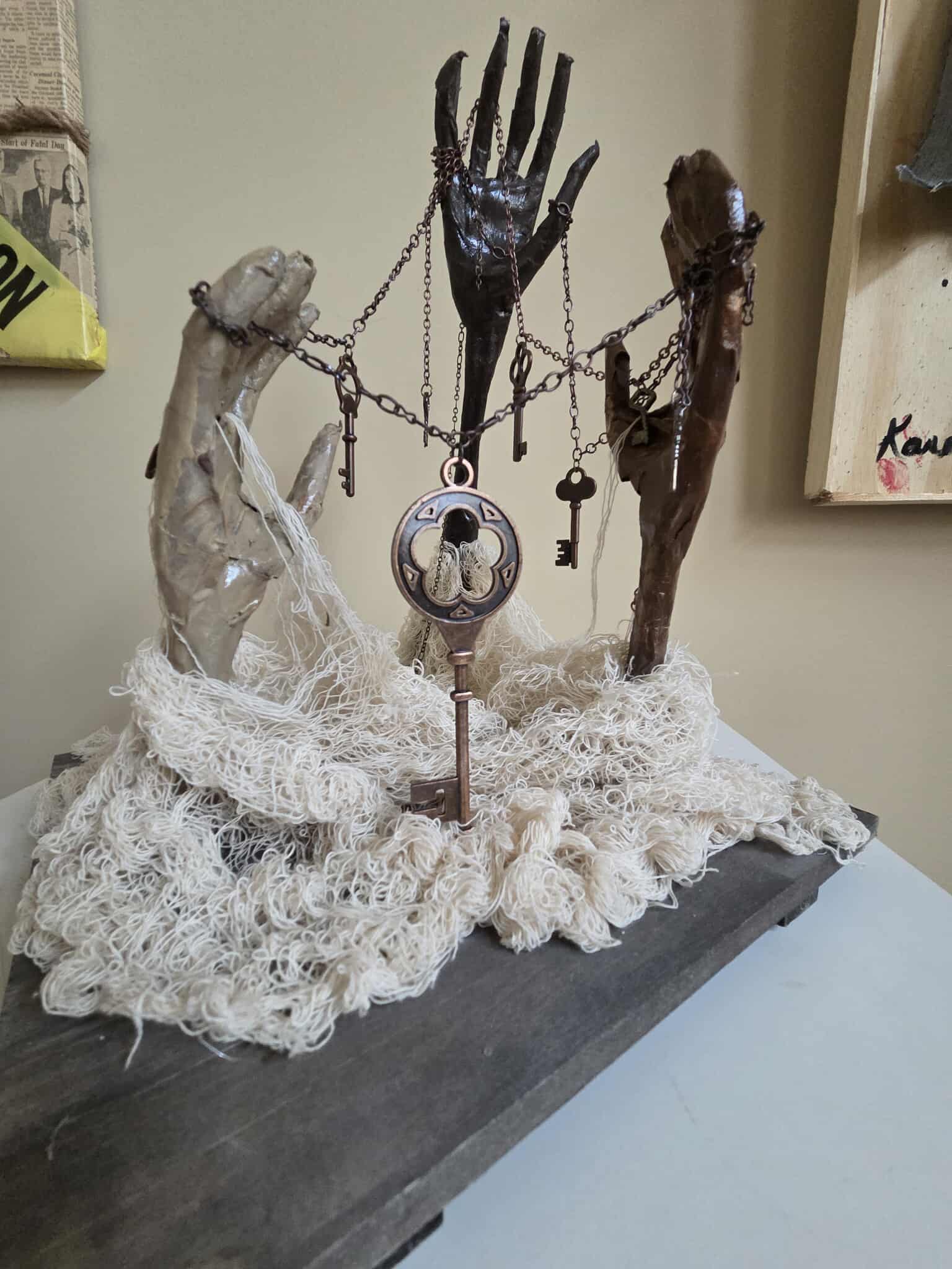 Mug of Sisterly Love art of two hands holding a mug